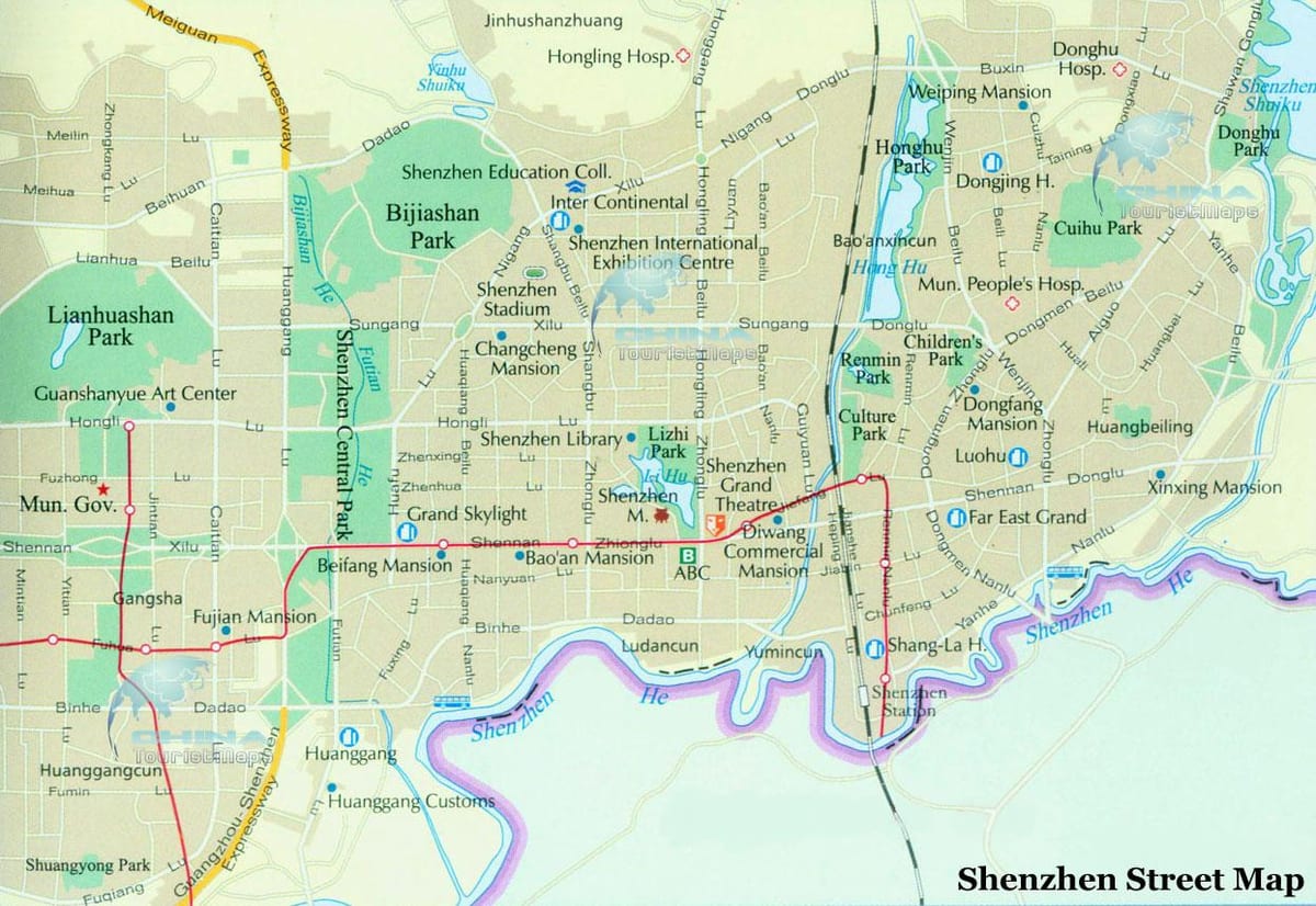 地图深圳市中心