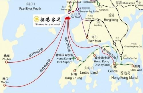 地图上的蛇口码头