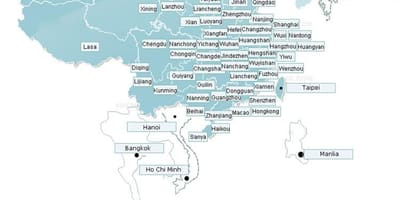 深圳市地图的航空公司的路线